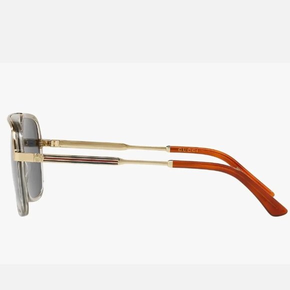 NEW GUCCI GG0200S 004 UNISEX AVIATOR FRAME SUNGLASSES SILVER GUCCI - Picture 6 of 7